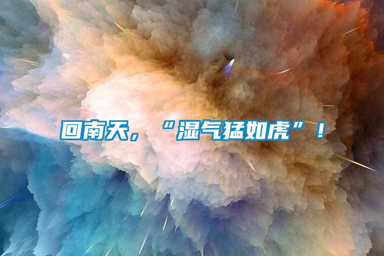 回南天，“濕氣猛如虎”！